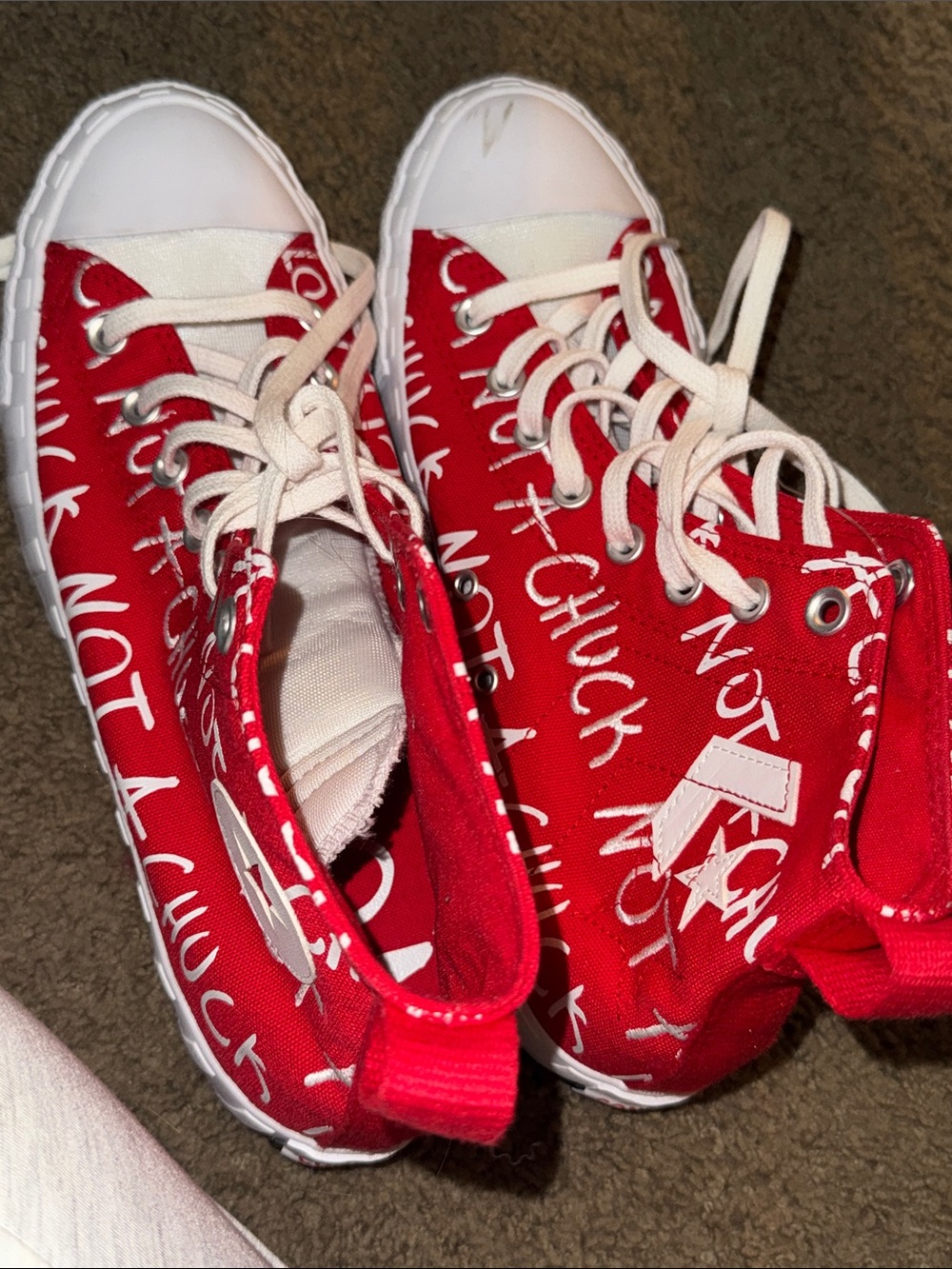 Men’s 9, womens 11 Red High-Top Canvas Sneakers - Casual Lace-Up